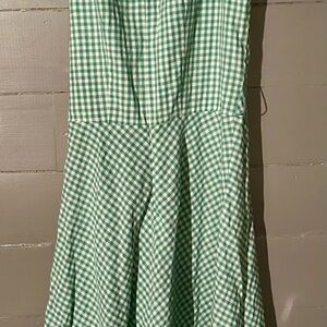 Boden Green Gingham Wrap Dress
